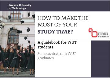 A cover of the guidebook for WUT students 