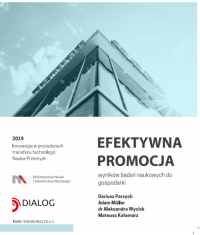 Okładka do raportu "Efektywne narzędzia promocji wyników badań naukowych wdrażanych do gospodarki"